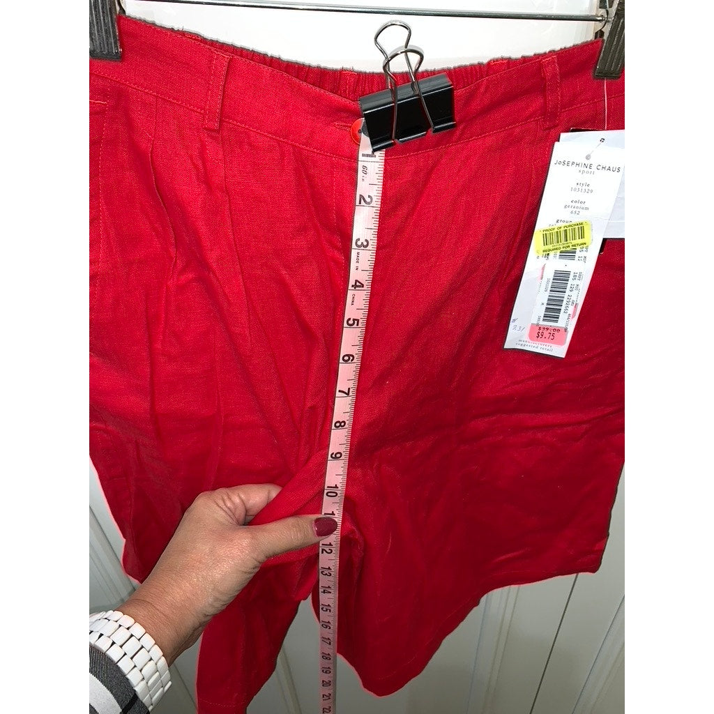 Women's Medium Shorts 2 Piece Set Geranium Red & Animal Print Casual