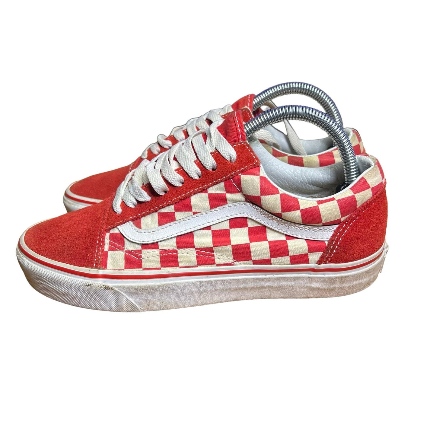 VANS Old Skool Primary Red/White Checkerboard Unisex Sneakers M5.0/W6.5