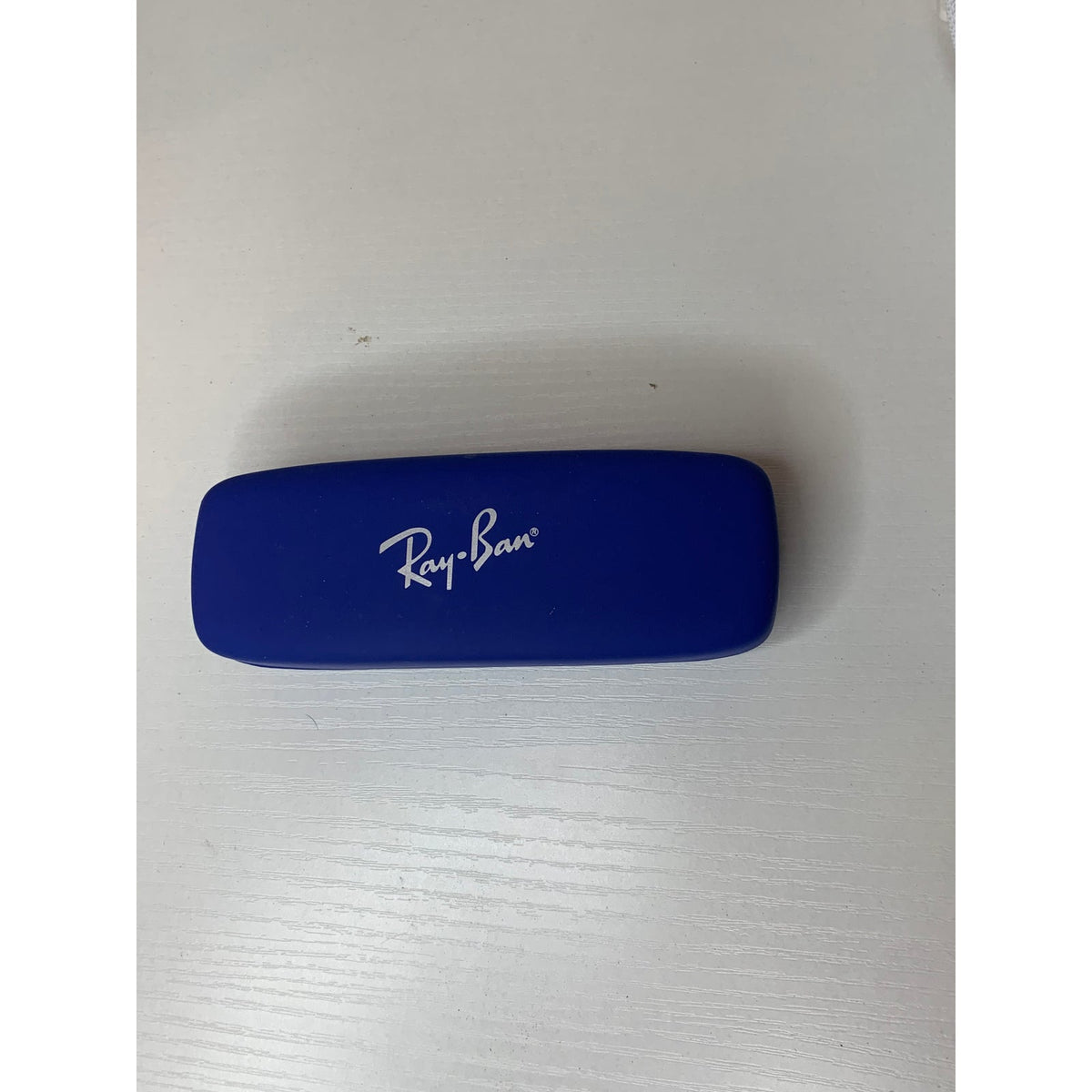 Ray-Ban Blue Hard Shell Eyeglass Case Red Velvet Lined Sunglasses Box Gold