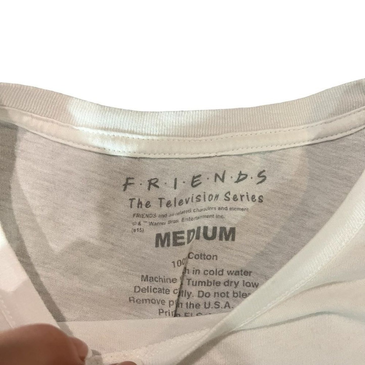 Friends TV Series Logo Graphic T-Shirt Womens Size Medium White Crew Neck