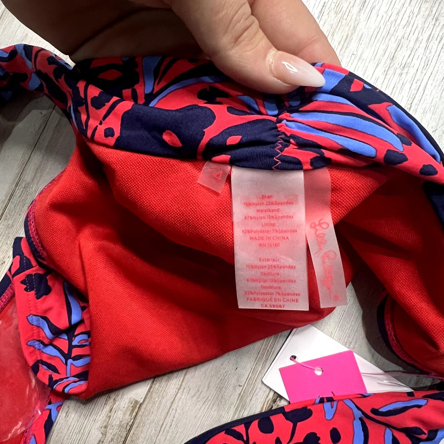 NWT Lilly Pulitzer Women's Size 14 Trey Bikini Bottom Red Floral