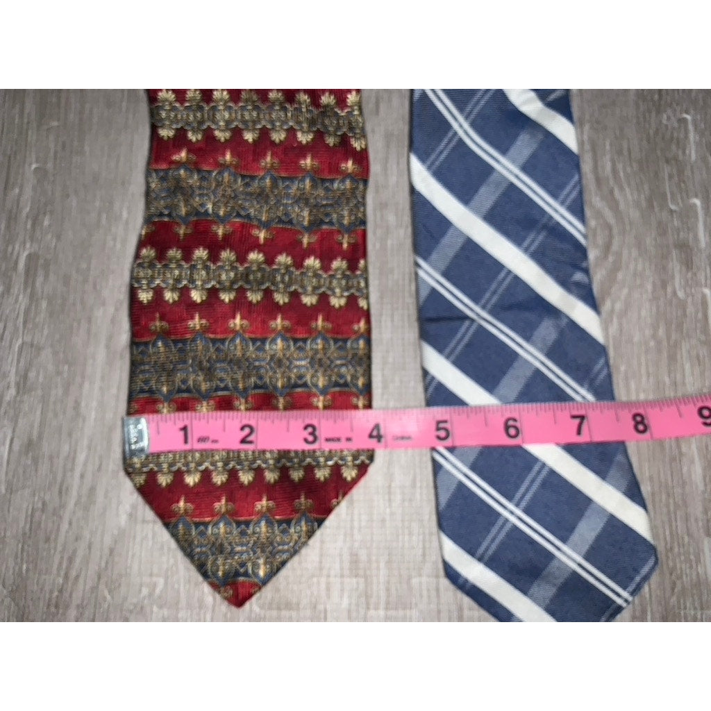 Vintage Silk Ties Plaid & Check Men's Designer 2 Piece Set Calvin Klein