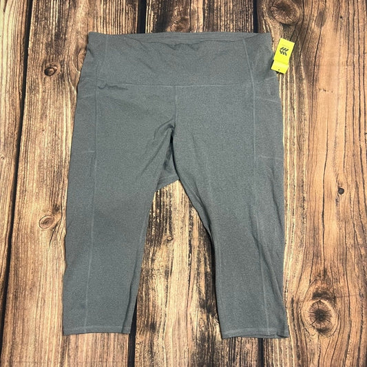 NWT All In Motion Women's 3XL Gray Cropped Leggings High Waist Activewear