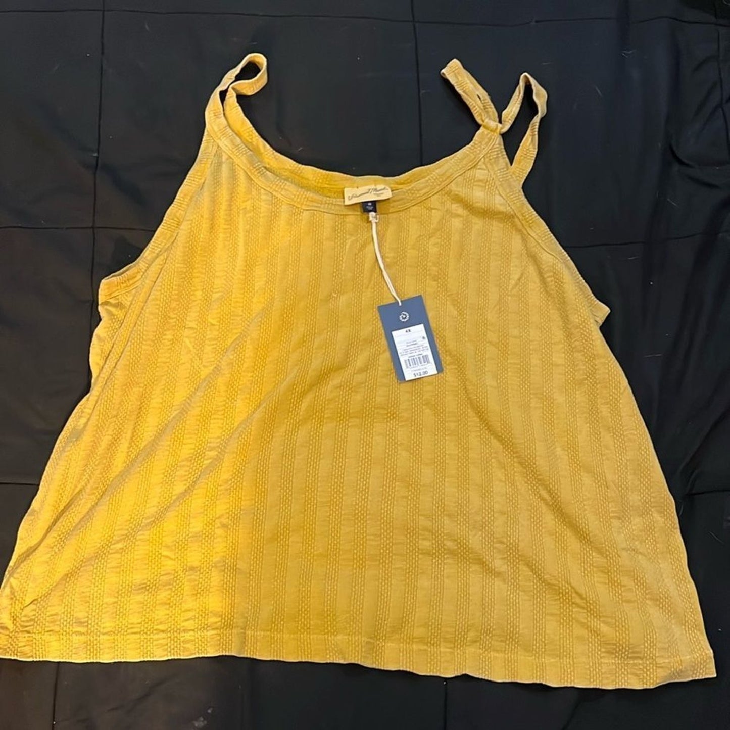 NWT Universal Thread Cami Tank Top Womens 4XL Mustard Yellow Rib Knit Striped