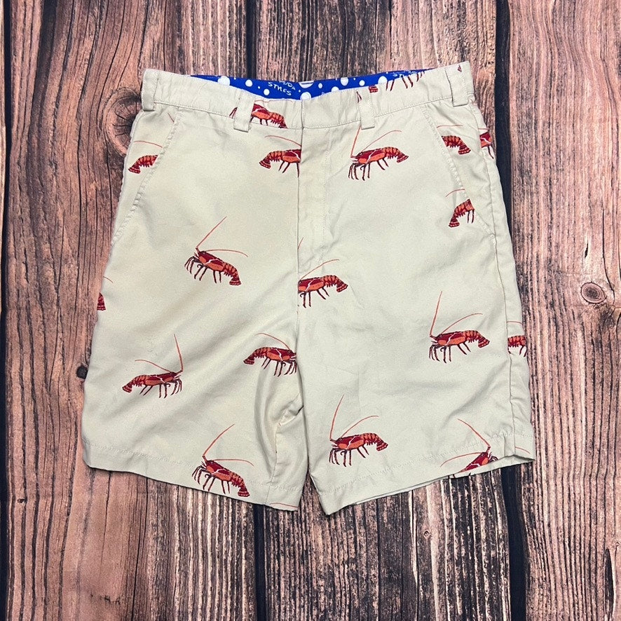 Bermuda Styles Men's Lobster Print Shorts Beige Size 34 Casual Summer