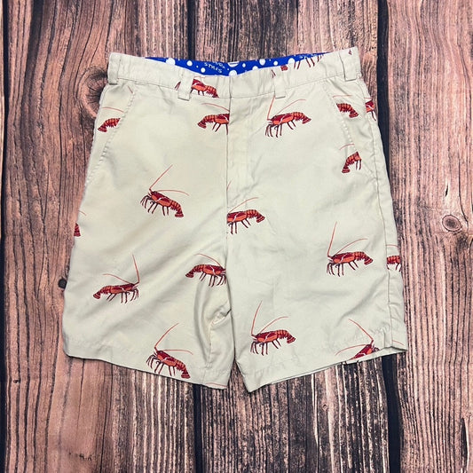 Bermuda Styles Men's Lobster Print Shorts Beige Size 34 Casual Summer