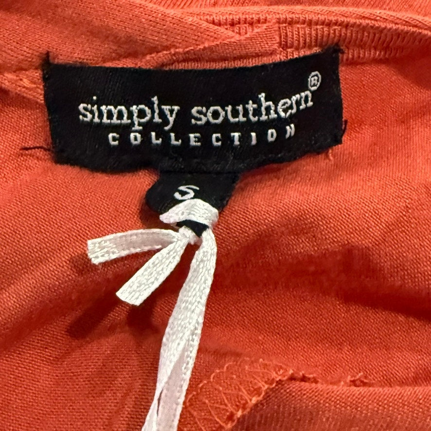 NWT Simply Southern Women's Orange Cross Back Knee Length Dress Size Small