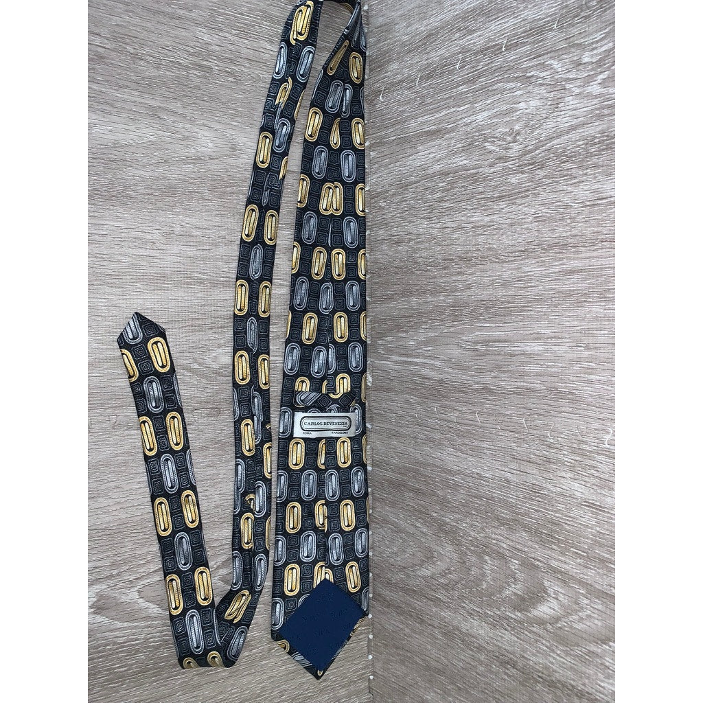 5 Piece Designer Silk Necktie Set Geometric Multicolor Men's Formal