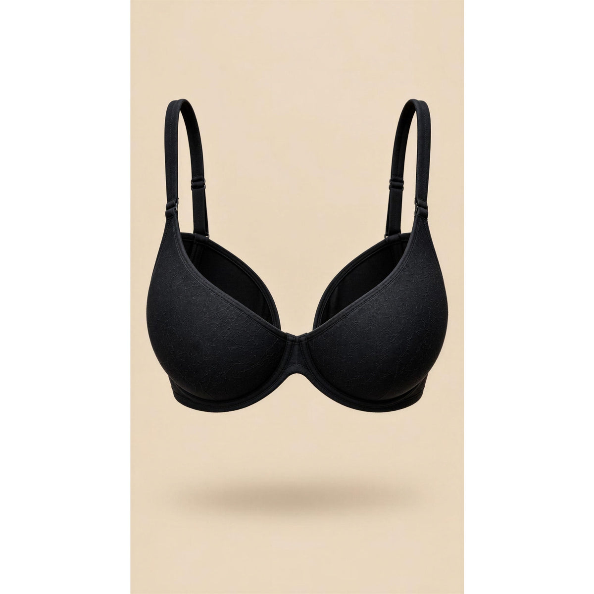 SKIMS Wireless Bra Womens 38C Black Lightly Padded Full Coverage