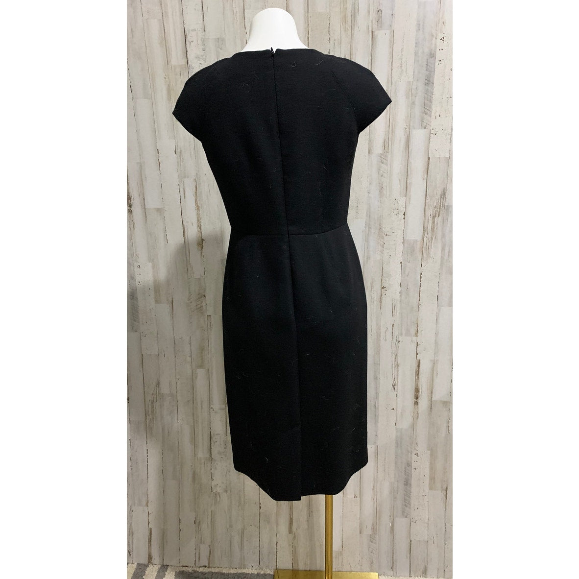 Talbots Dress Womens Size 4 Black Wool Sheath Knee Length