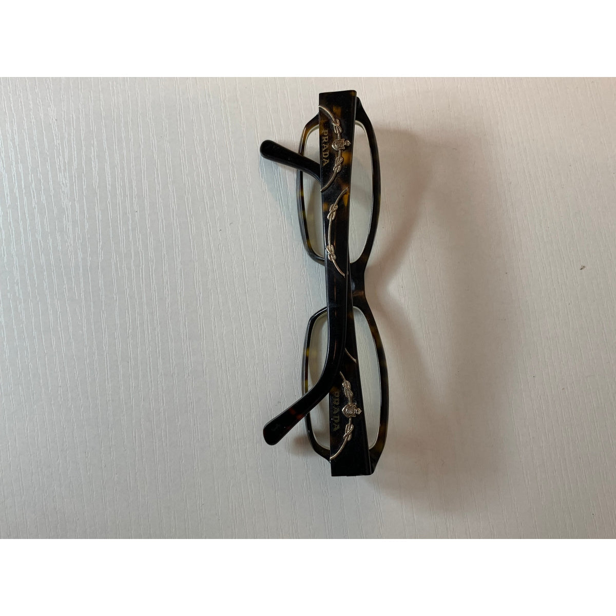 Prada Eyeglasses Prescription Frames Unisex Dark Tortoise Shell Rectangular Brown 135mm