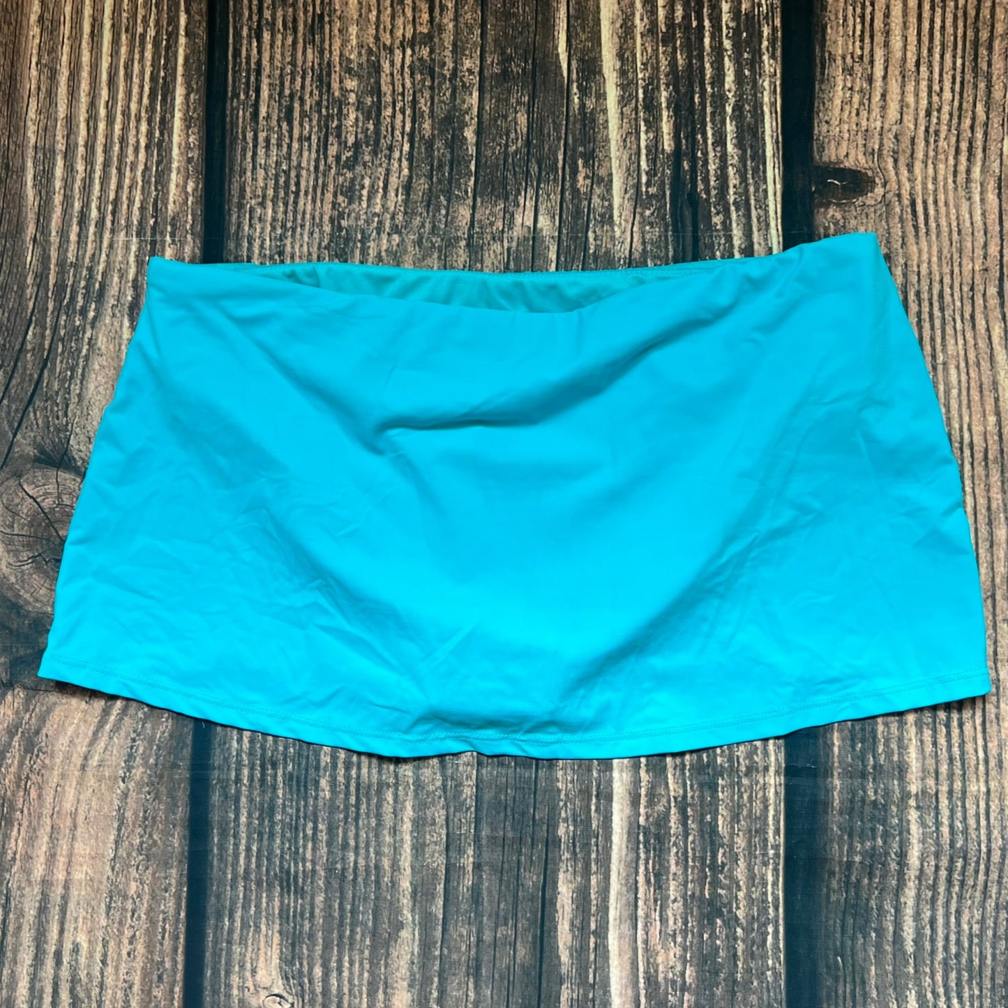 Anne Cole Women's Swim Skirt Medium Blue Wrap Design with Built-In Liner