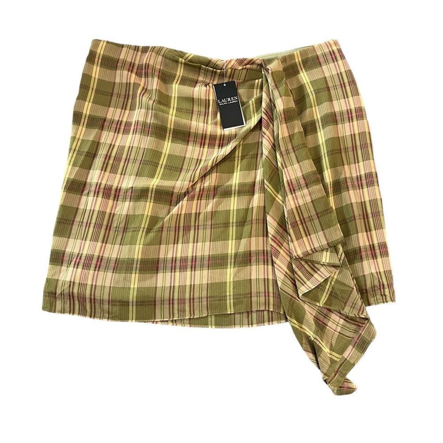 Host Pick!! NWT Lauren Ralph Lauren Plaid Ruffle - Trim Georgette Skirt Size 16