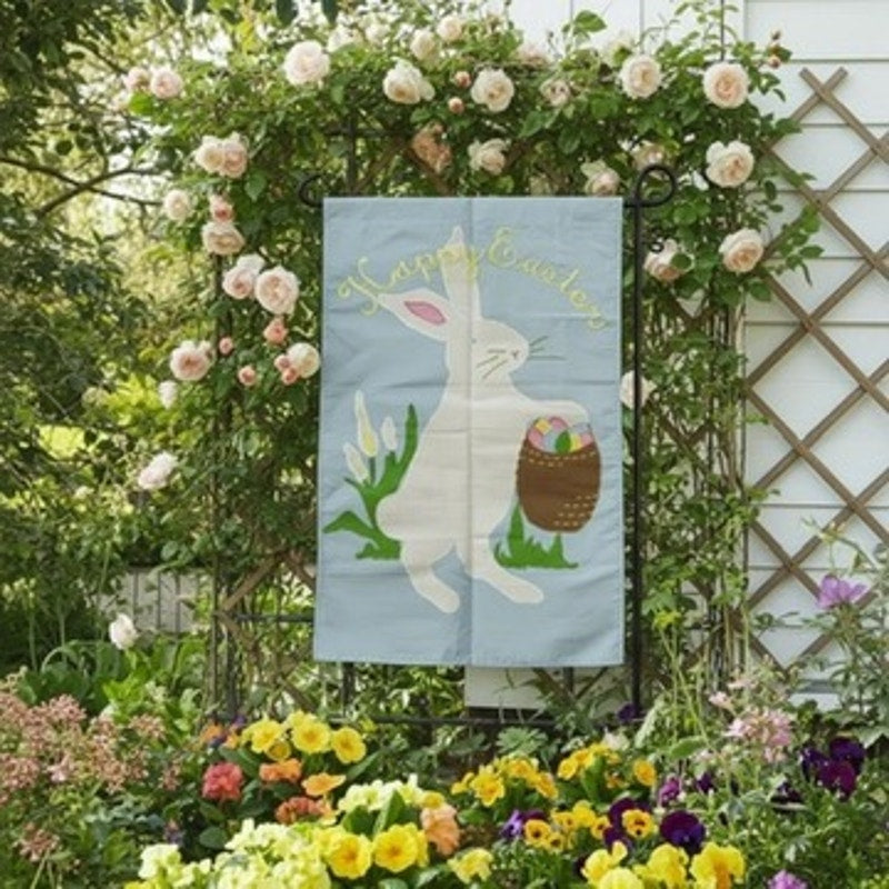 Briarwood Lane Easter Bunny Garden Flag with Basket & Tulips