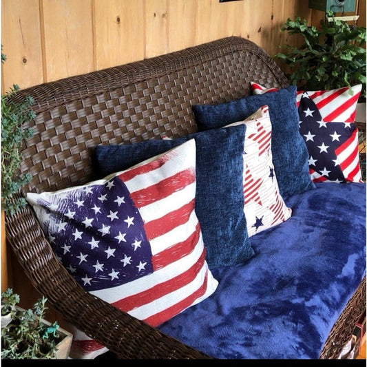 Set 4 Patriotic Americana throw pillow covers