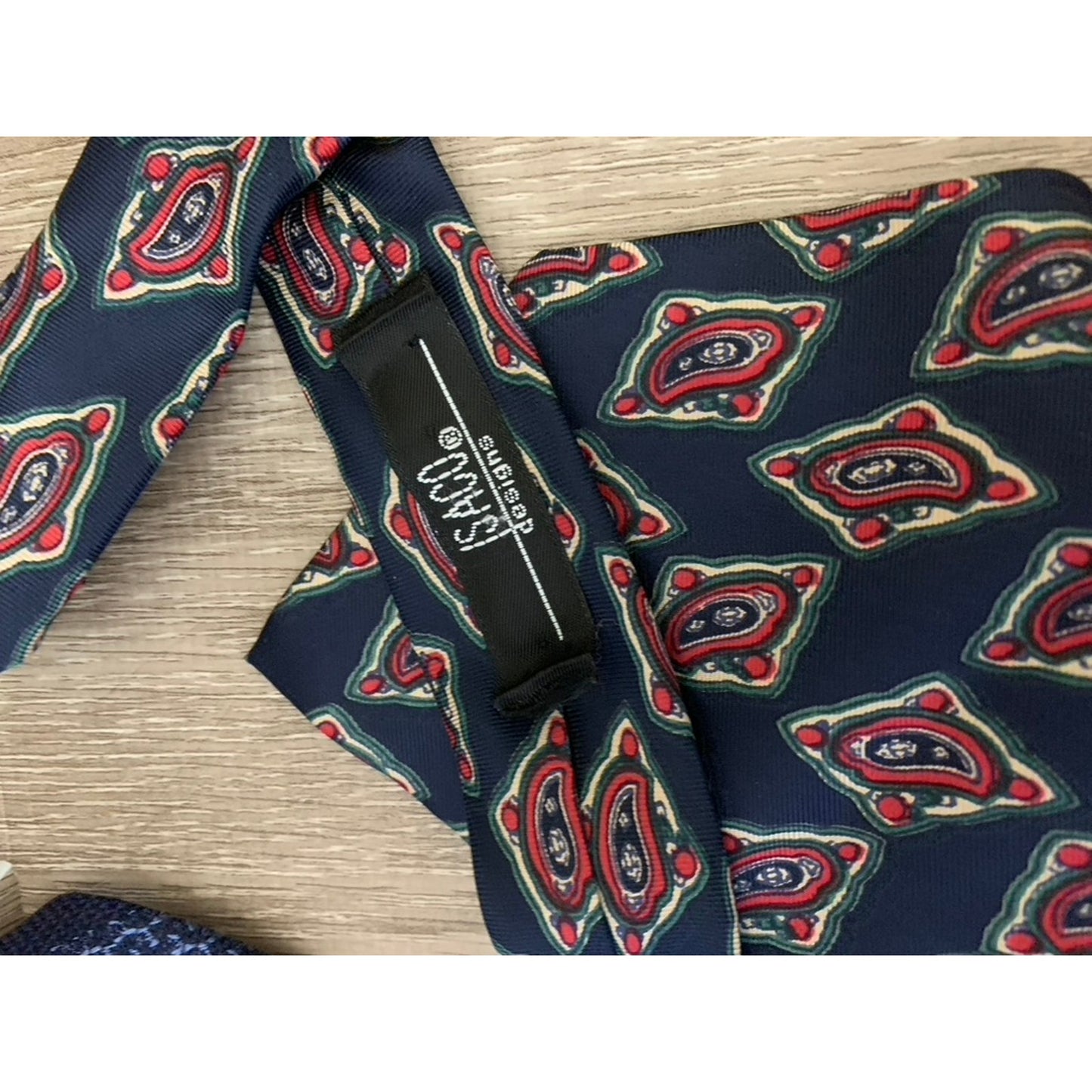 Set of 4 Silk Men's Ties Set Geometric Patterns Multicolor