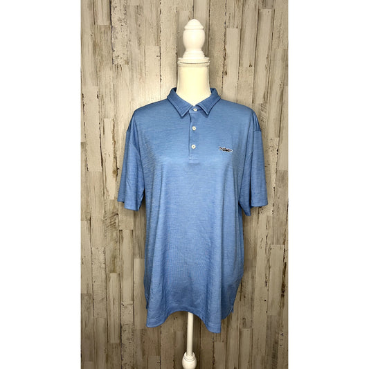 Patagonia Men's Polo Shirt Blue Size Large Golf Casual Collared Top