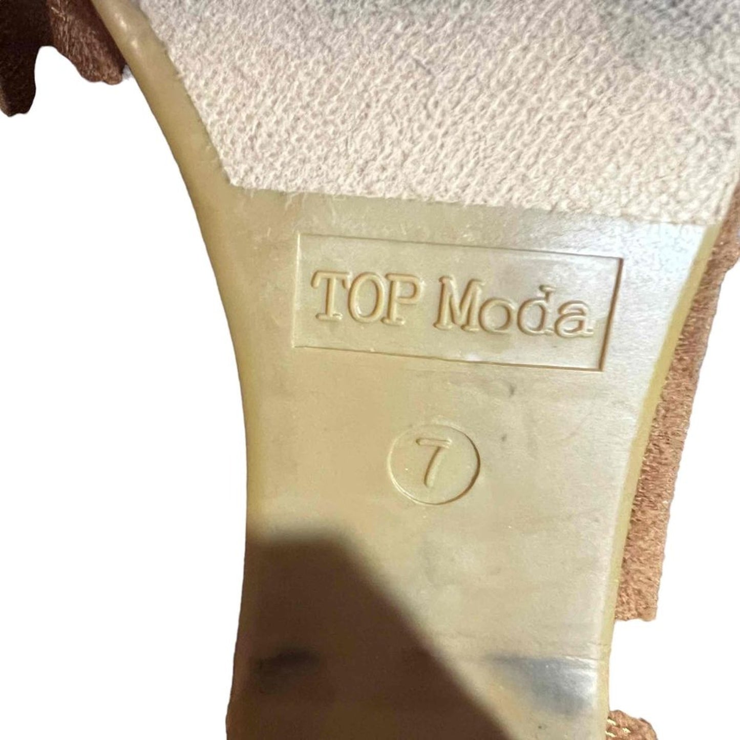 Top Moda Women's Ankle Booties Brown Round Toe Block Heel Side Zip Size 7