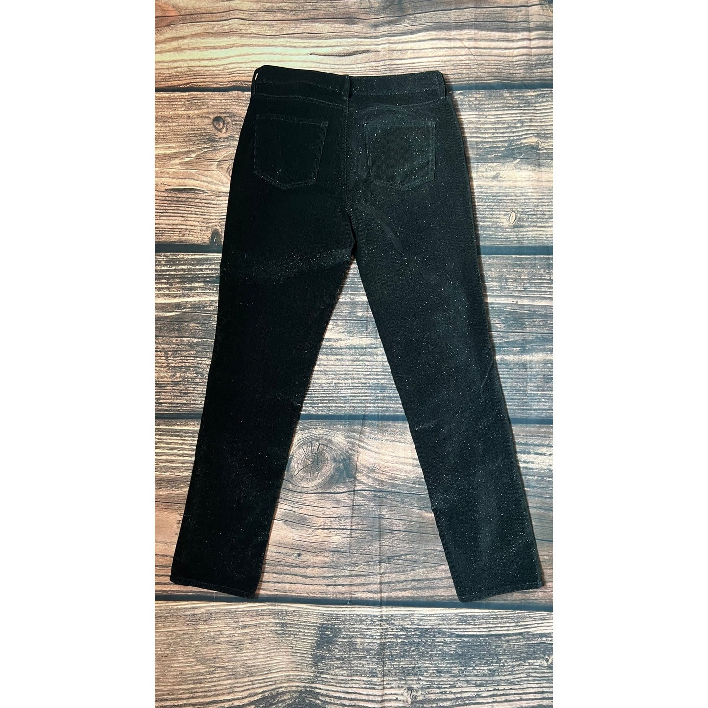 Talbots Women's Size 4 Black Shimmer Slim Ankle Corduroy Pants