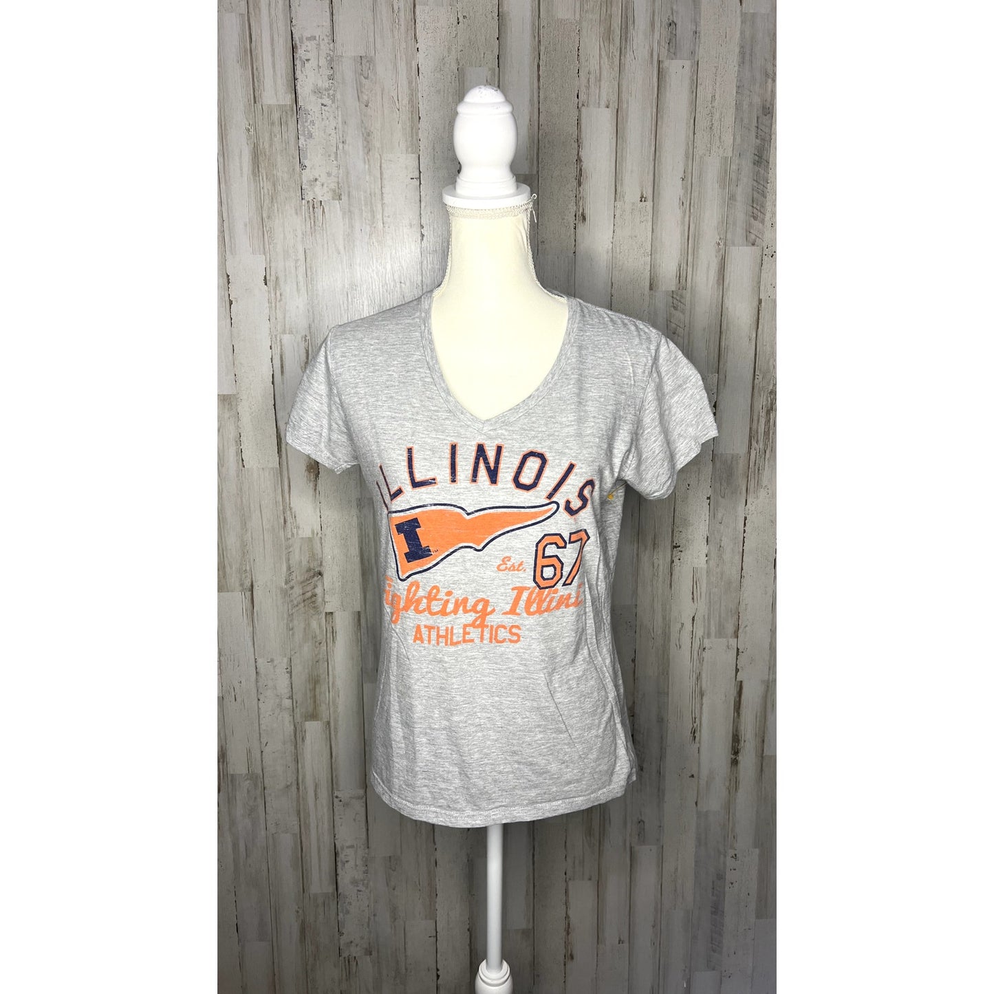 University of Illinois Fighting illini Women's Medium Gray Short Sleeve T-Shirt