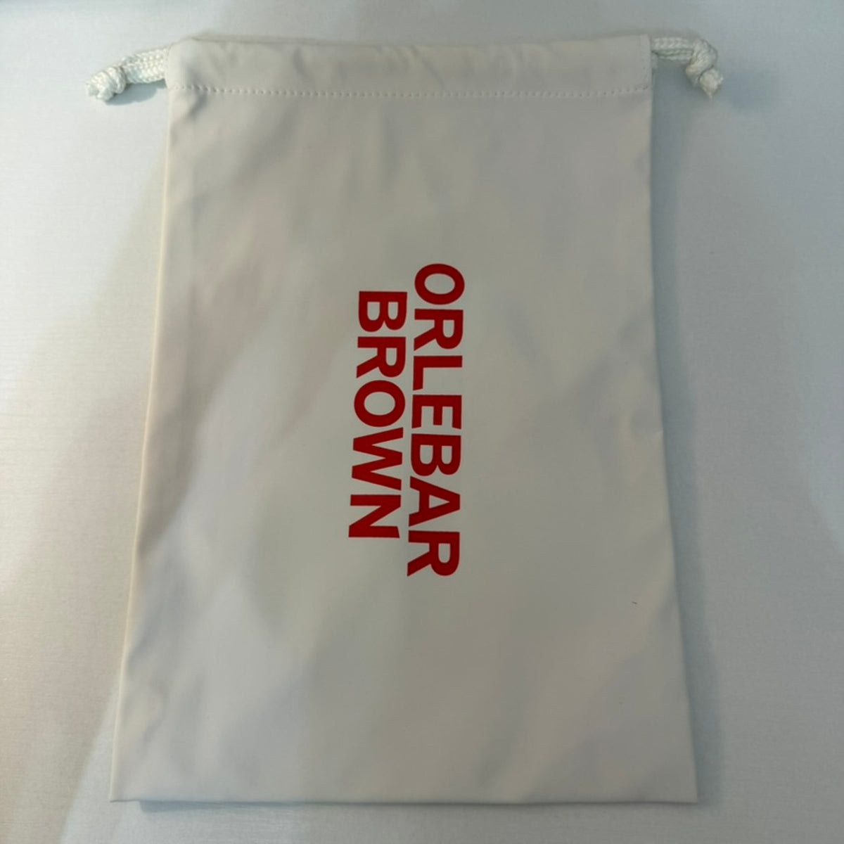 Orlebar Brown Dust Bag Storage Pouch White Drawstring Red Logo Small 9x12