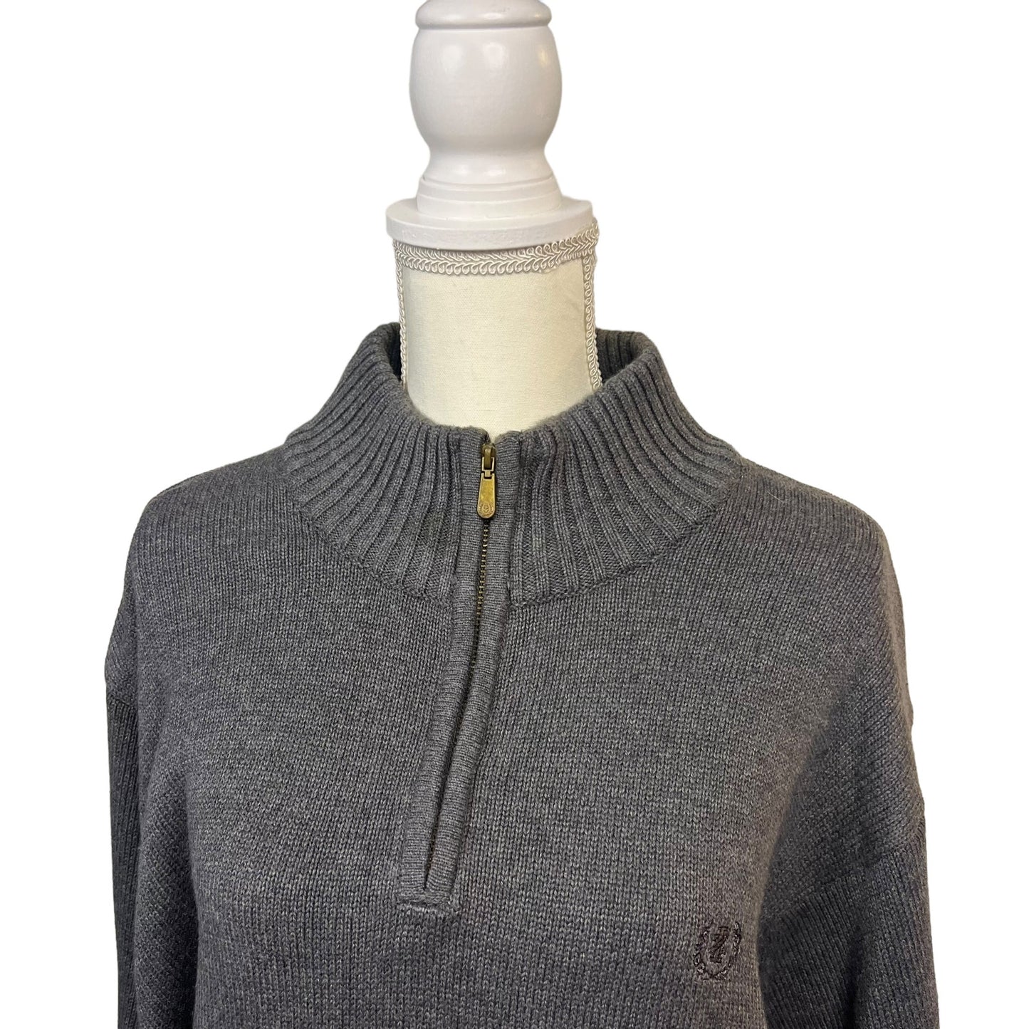 IZOD Men's Gray Mock Neck 1/4 Zip Pullover Sweater XXL Long Sleeve