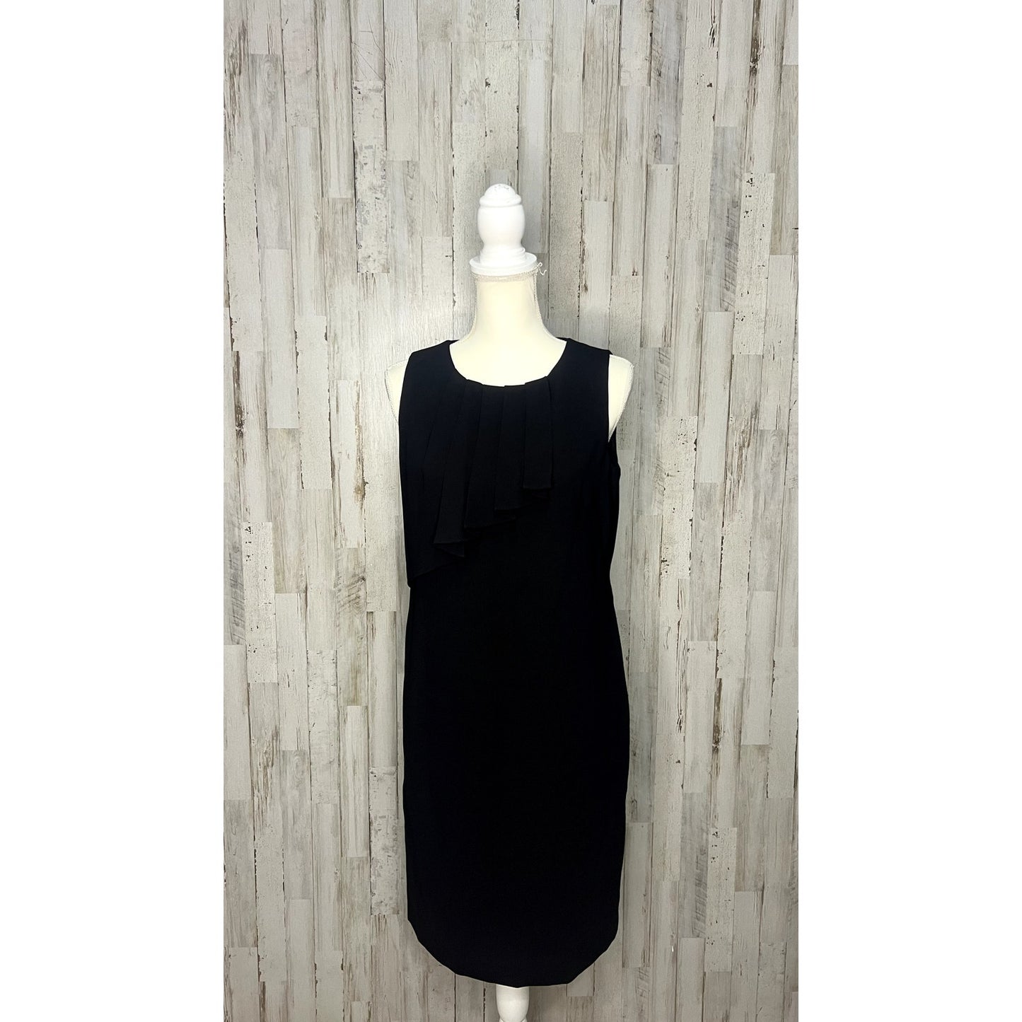 Calvin Klein Women's Black Sleeveless Sheath Dress Size 8 Midi Formal Workwear