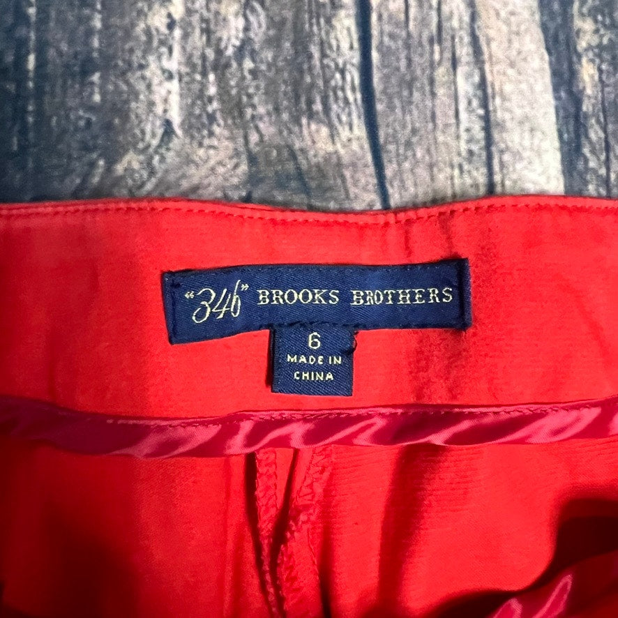 Brooks Brothers Women's Red Cropped Pants Size 6 Casual Straight Leg