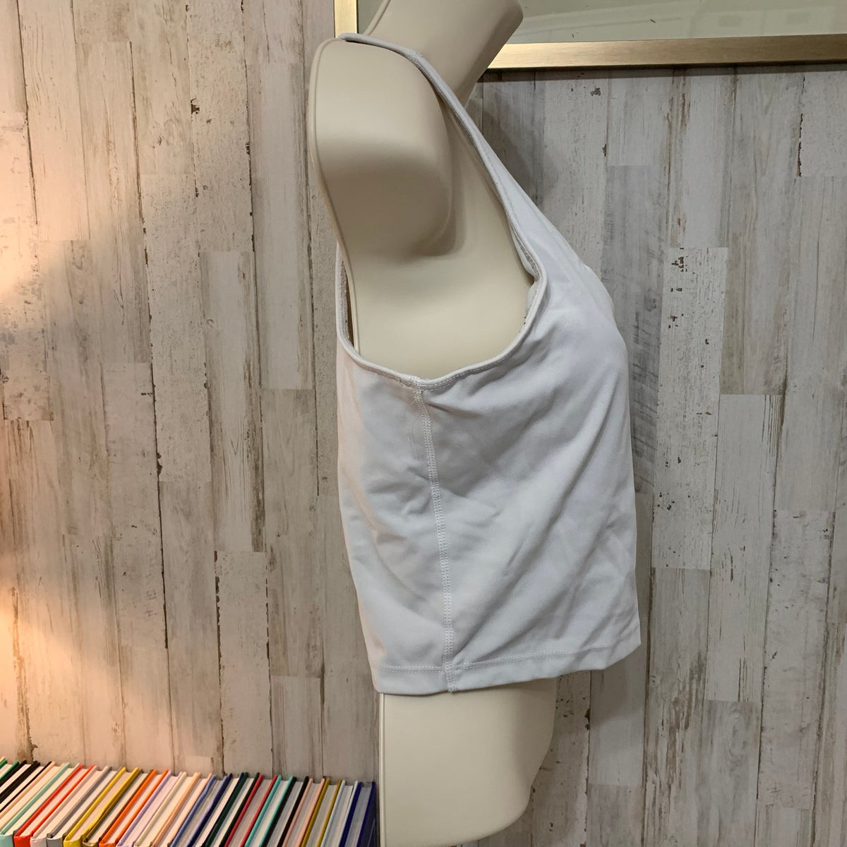 90 Degree by Reflex Grey Cropped Sports Bra Tank Size Large