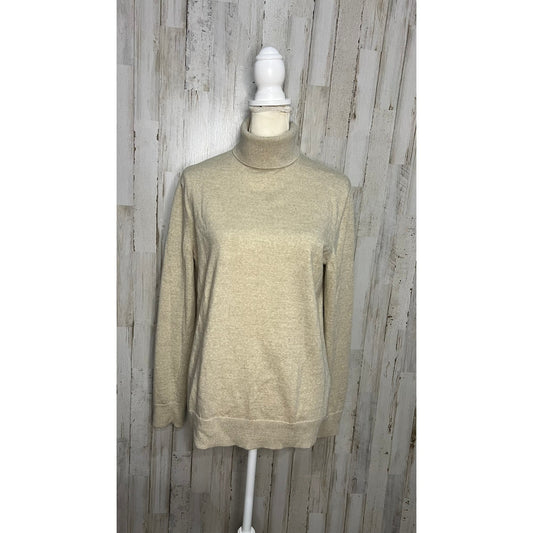 Banana Republic Women's Beige Turtleneck Sweater Size Large Pullover Casual