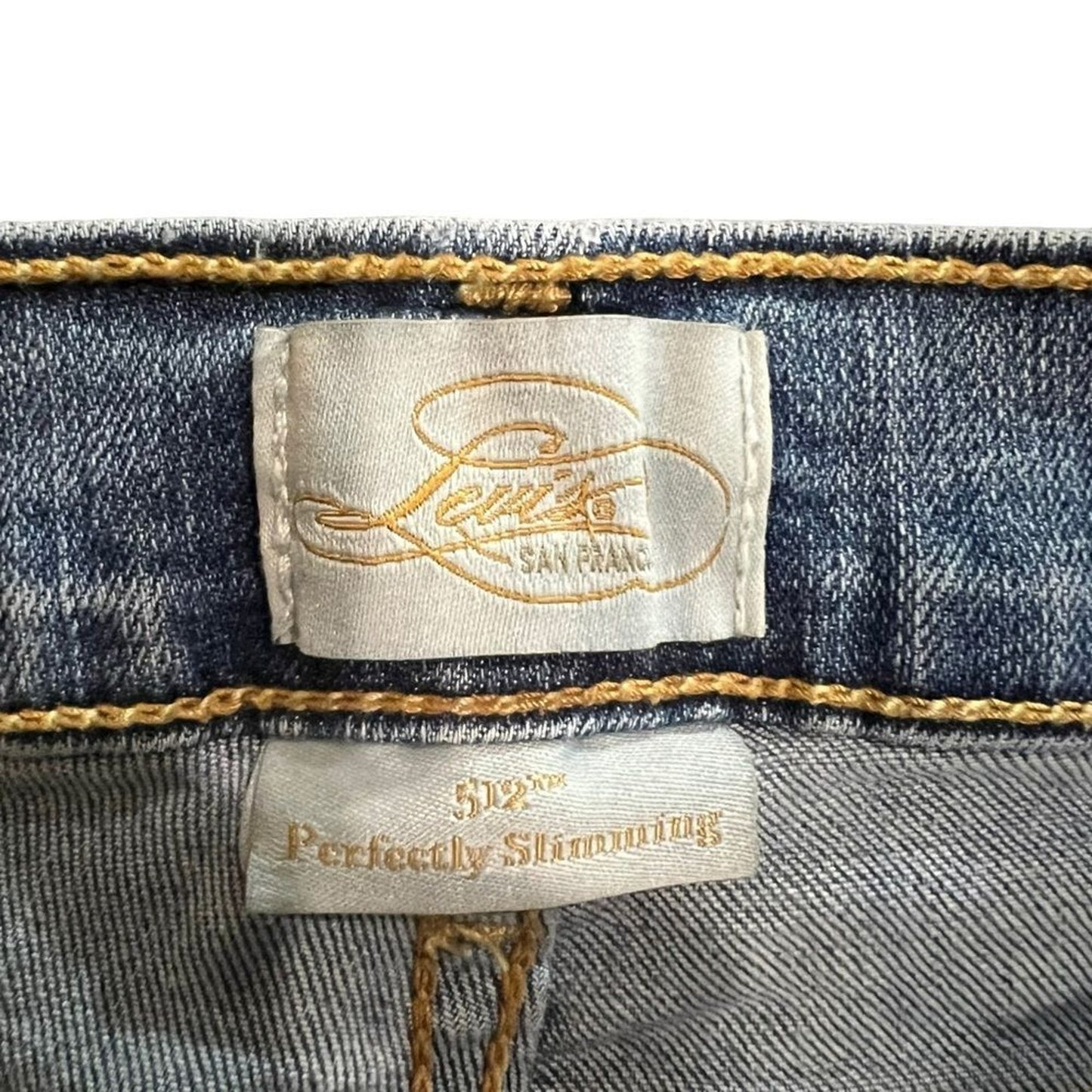 Levi’s Perfectly Shaping 512 Cropped Jeans Womens Size 14 Medium Wash Blue Mid