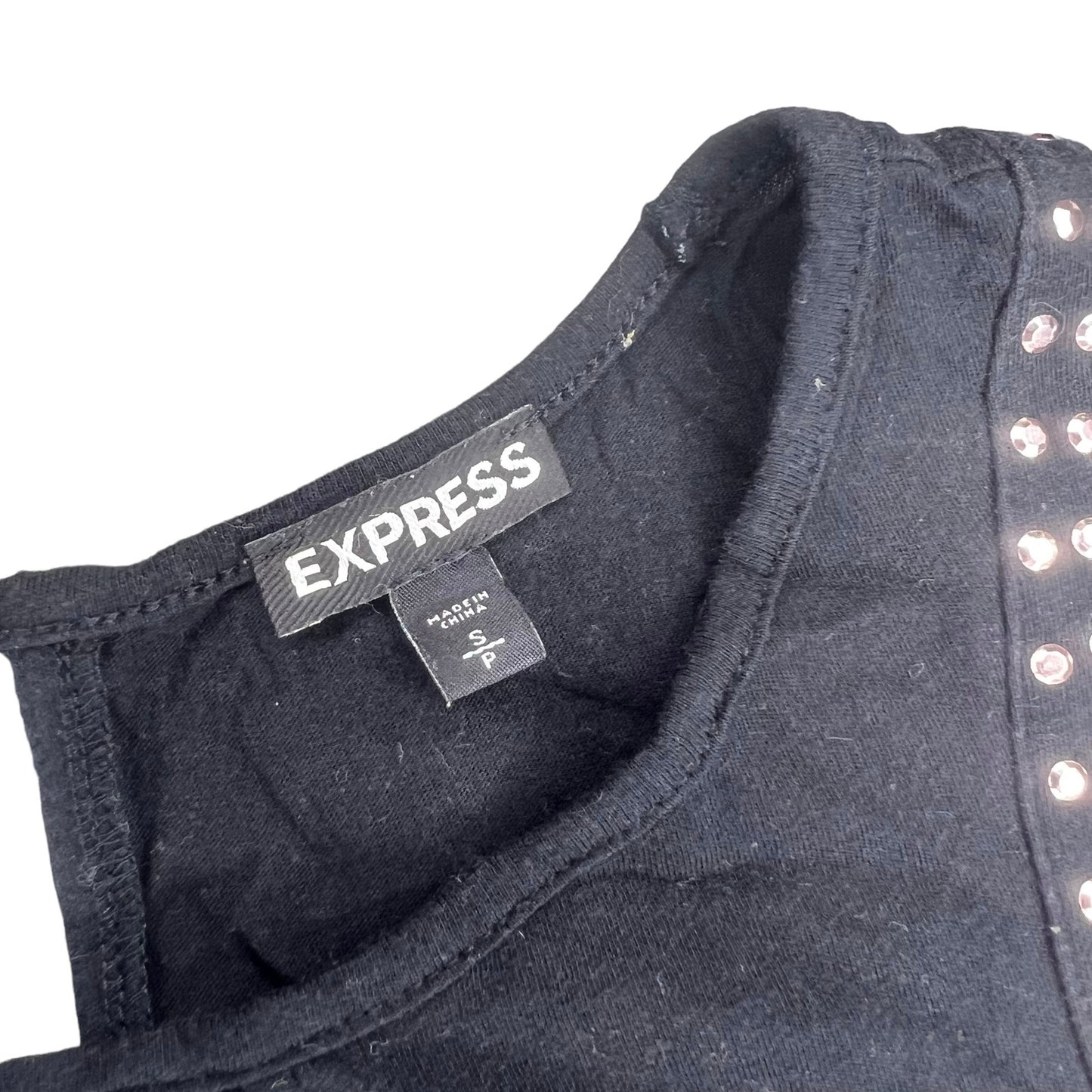 Express Women's Size Small Black Studded Cutout Sleeveless Tank Top Casual