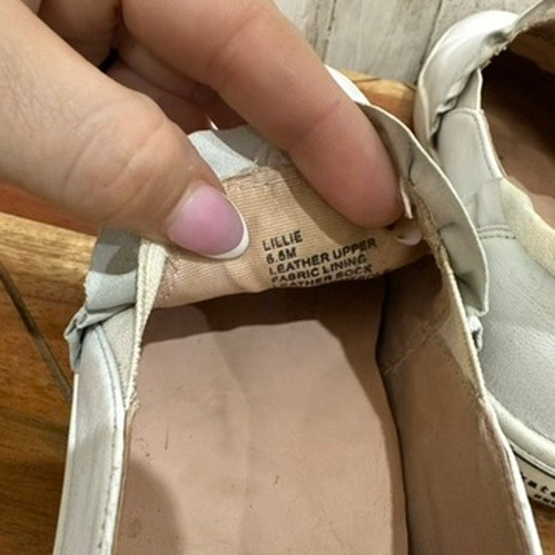 Kate Spade Women's Lillie White Ruffle Slip-On Sneakers Size 6.5 Casual Flats