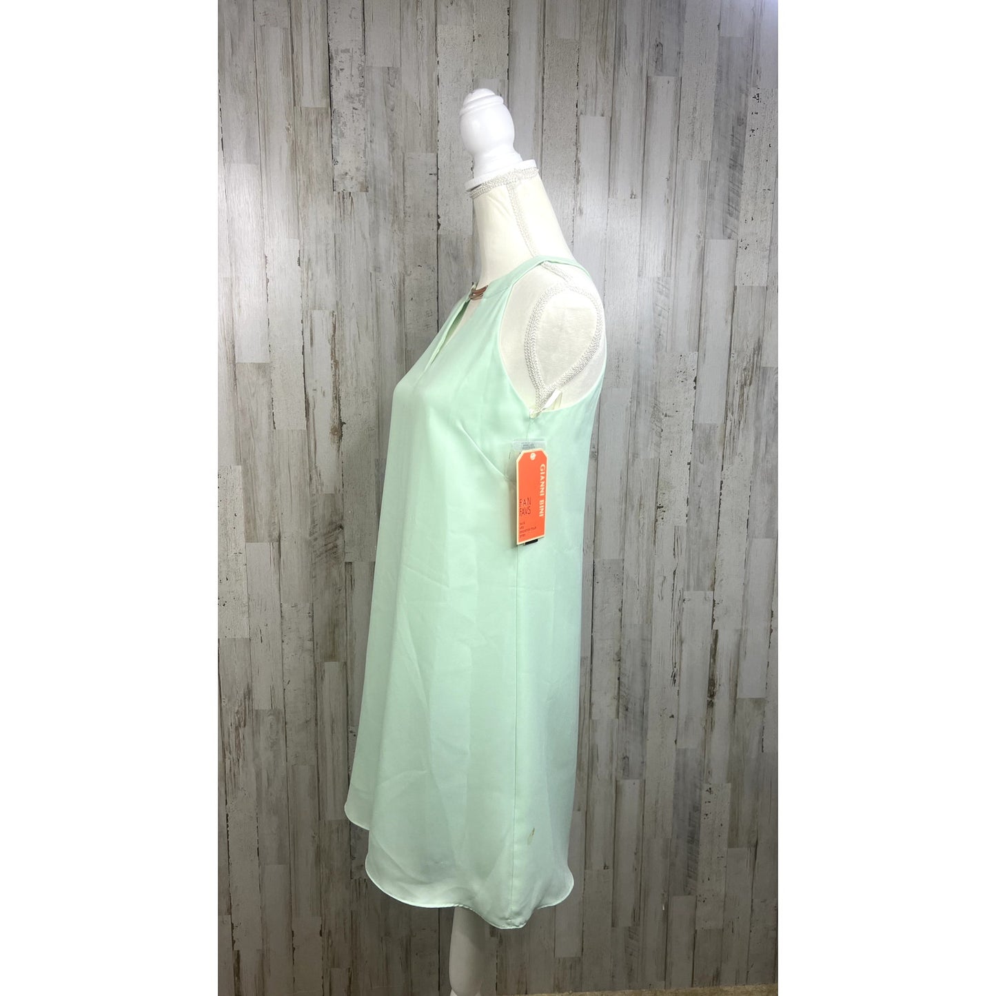 NWT Gianni Bini Sleeveless Halter Neck Mini Dress Seafoam Green Women's Size XS