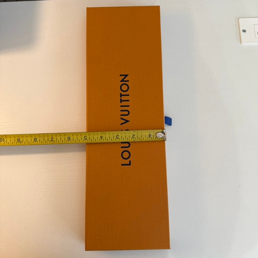 Louis Vuitton Orange Drawer-Style Gift Presentation Box Blue Ribbon Pull