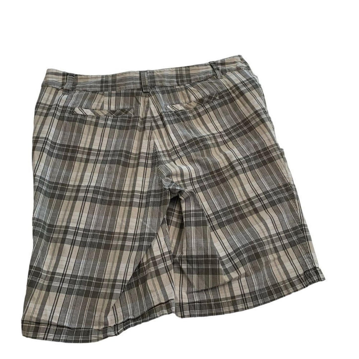 Twill Grey Plaid Golf Bermuda Shorts 12