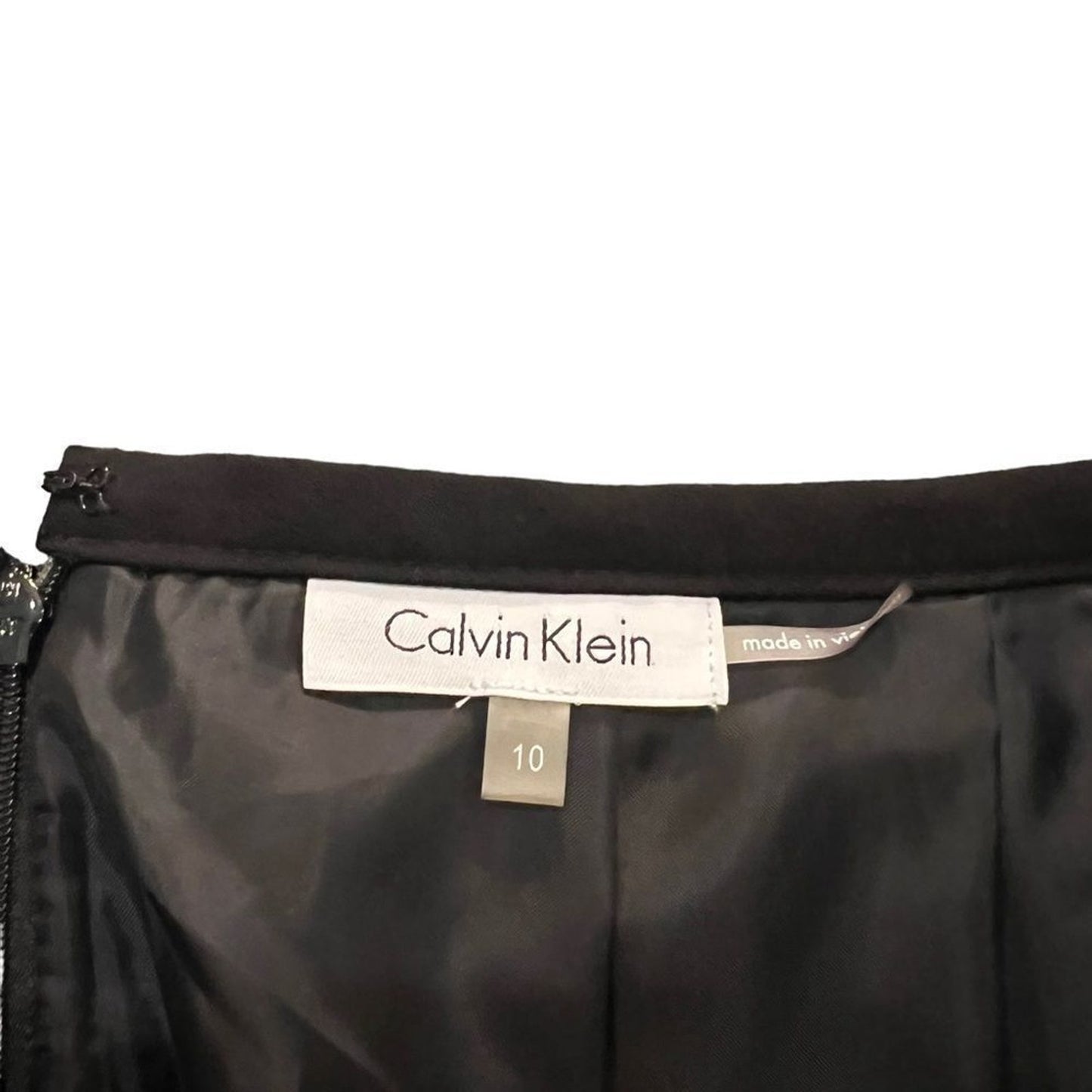 Calvin Klein Skirt Womens Size 10 Black Straight Pencil Knee Length Back
