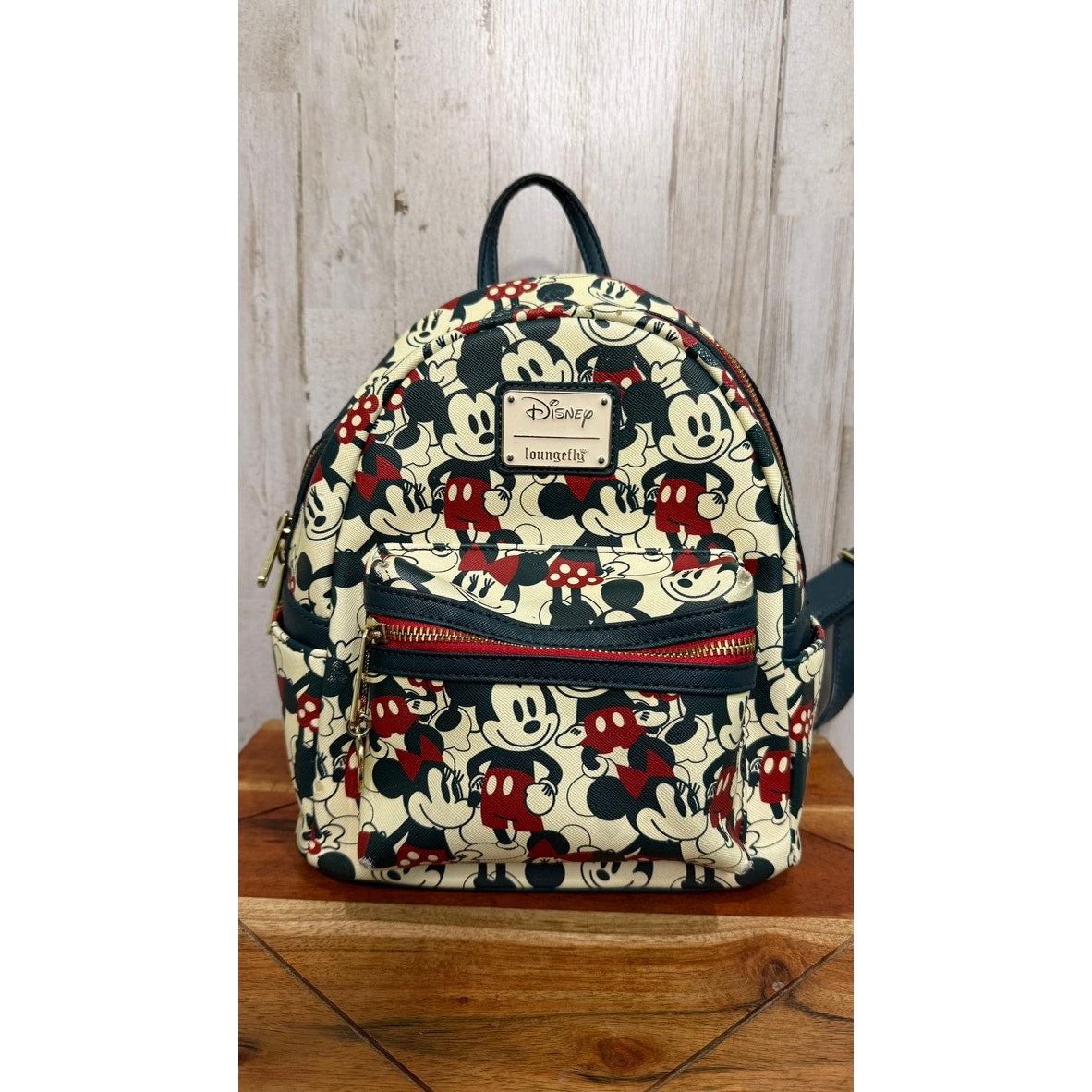 Loungefly Disney Mickey Minnie Mouse Mini Backpack Handbag Green Red