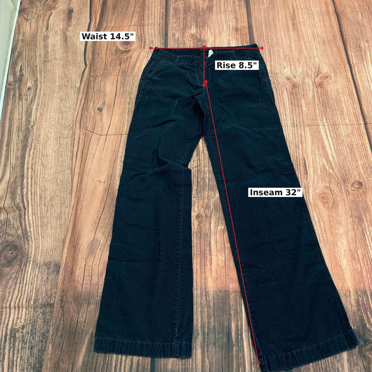 J.Crew Black Low Fit Corduroy Bootcut Pants Size 4