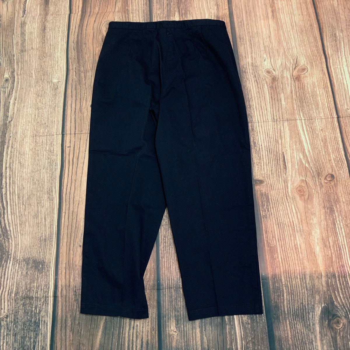 Talbots Black Flat Front Straight Leg Trousers Size 18