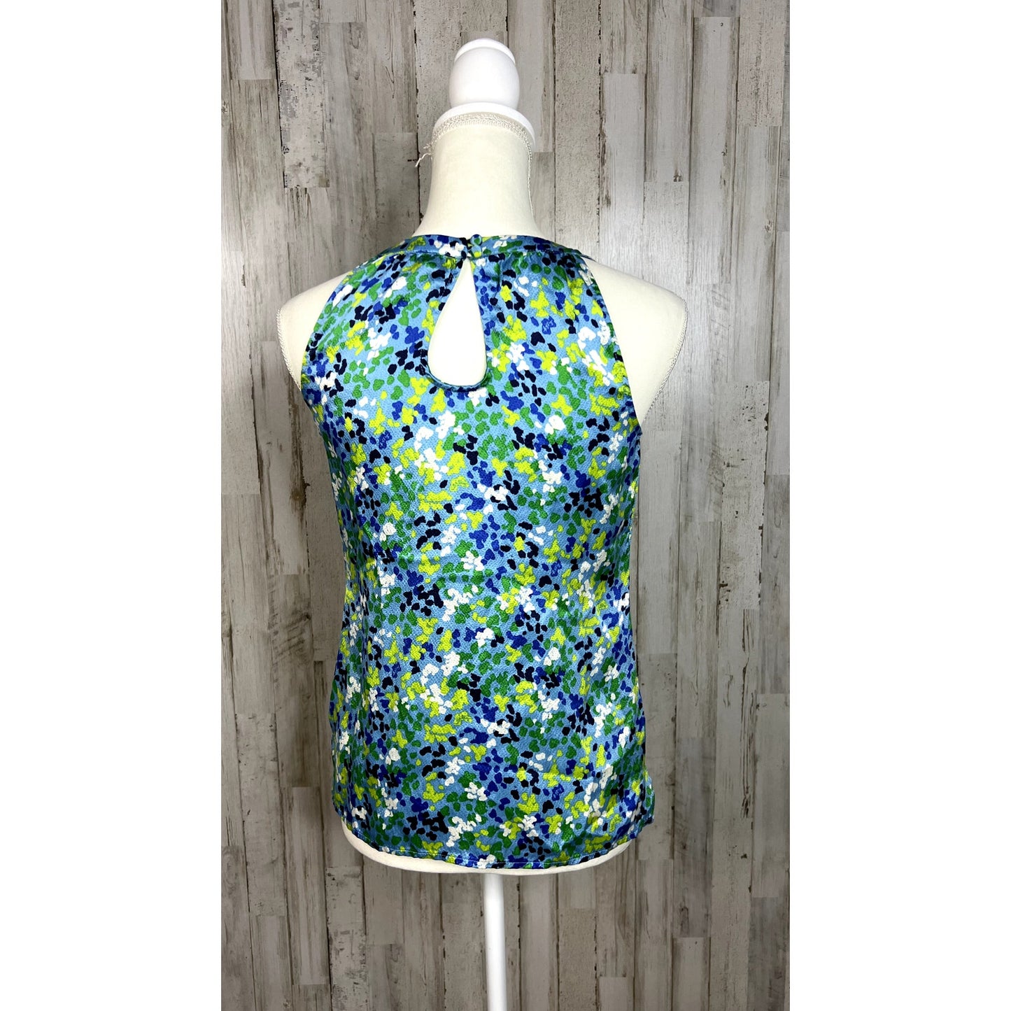 Lilly Pulitzer Women's Silk Floral Tank Top Blue/Green Size 0 Sleeveless Casual