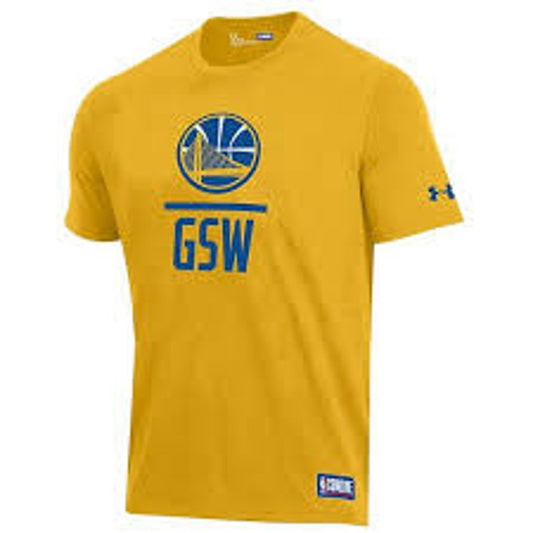 Golden State Warriors Men's Yellow T-Shirt Size Medium Under Armour Casual