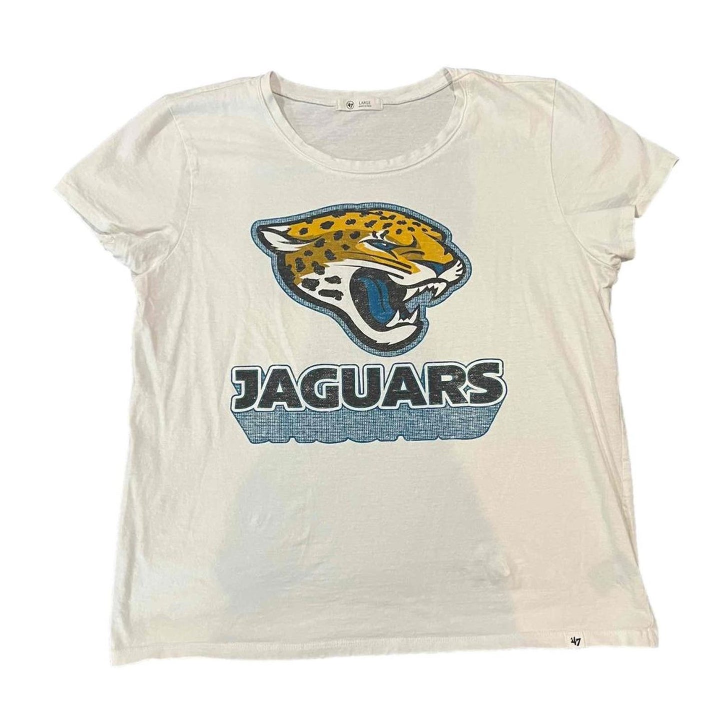 '47 Women's Jacksonville Jaguars Sweet Spot Franklin White T-Shirt Size Large