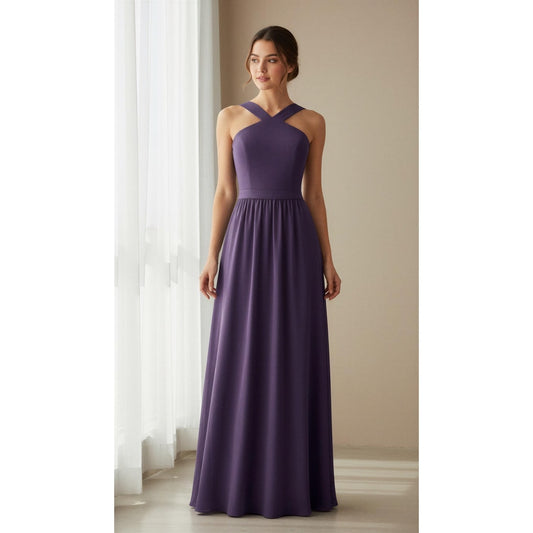 NWT Lulus Maxi Dress Womens XS Purple Sleeveless Ruched Bodice Formal