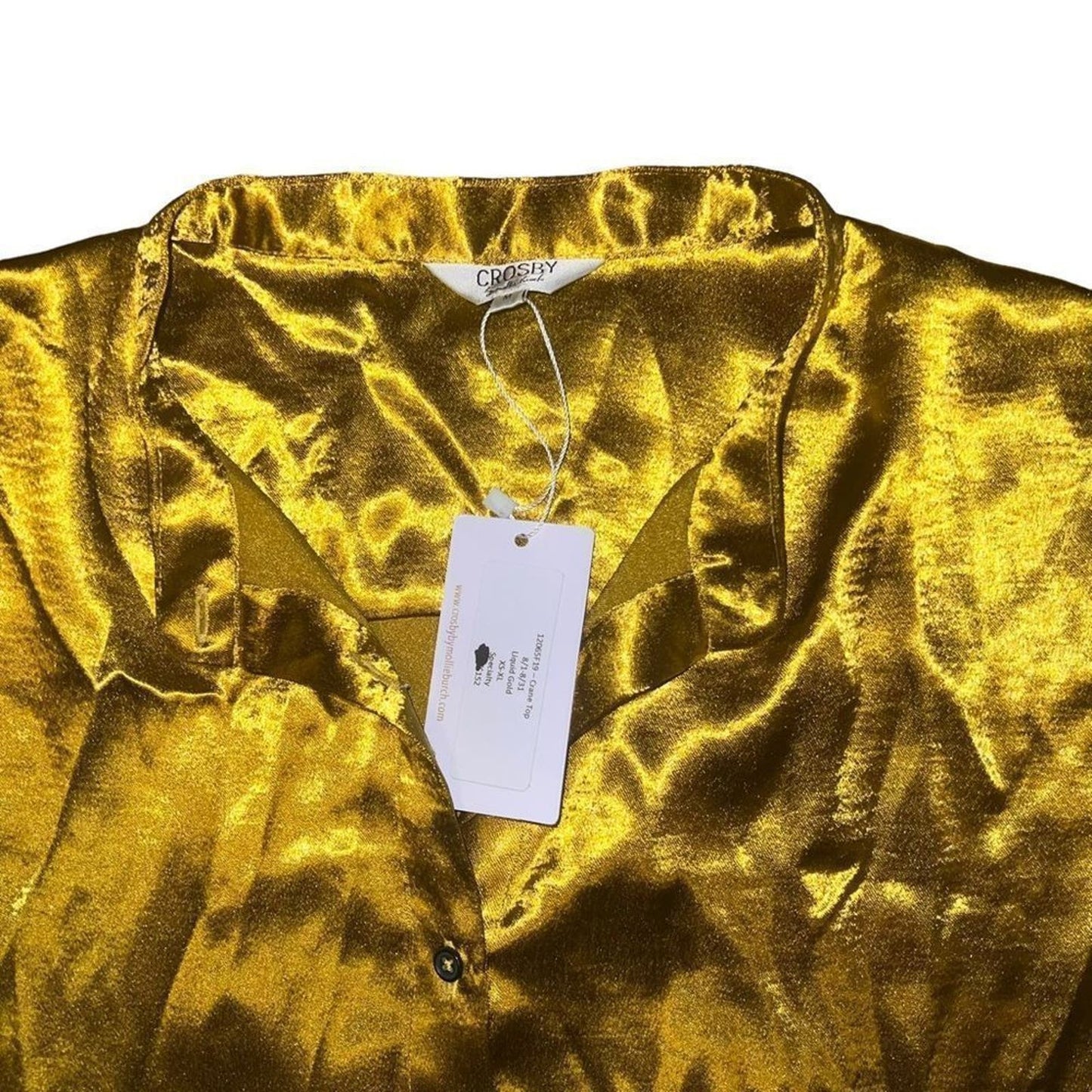 NWT Crosby Metallic Gold Crane Top Size Medium