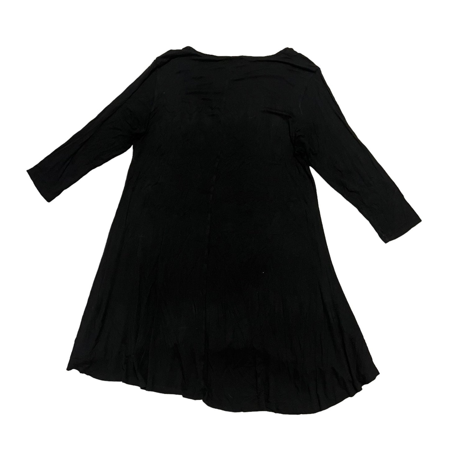 Simply Southern Women's Medium Black 3/4 Sleeve Tunic Top Round Neck Ruffle Hem