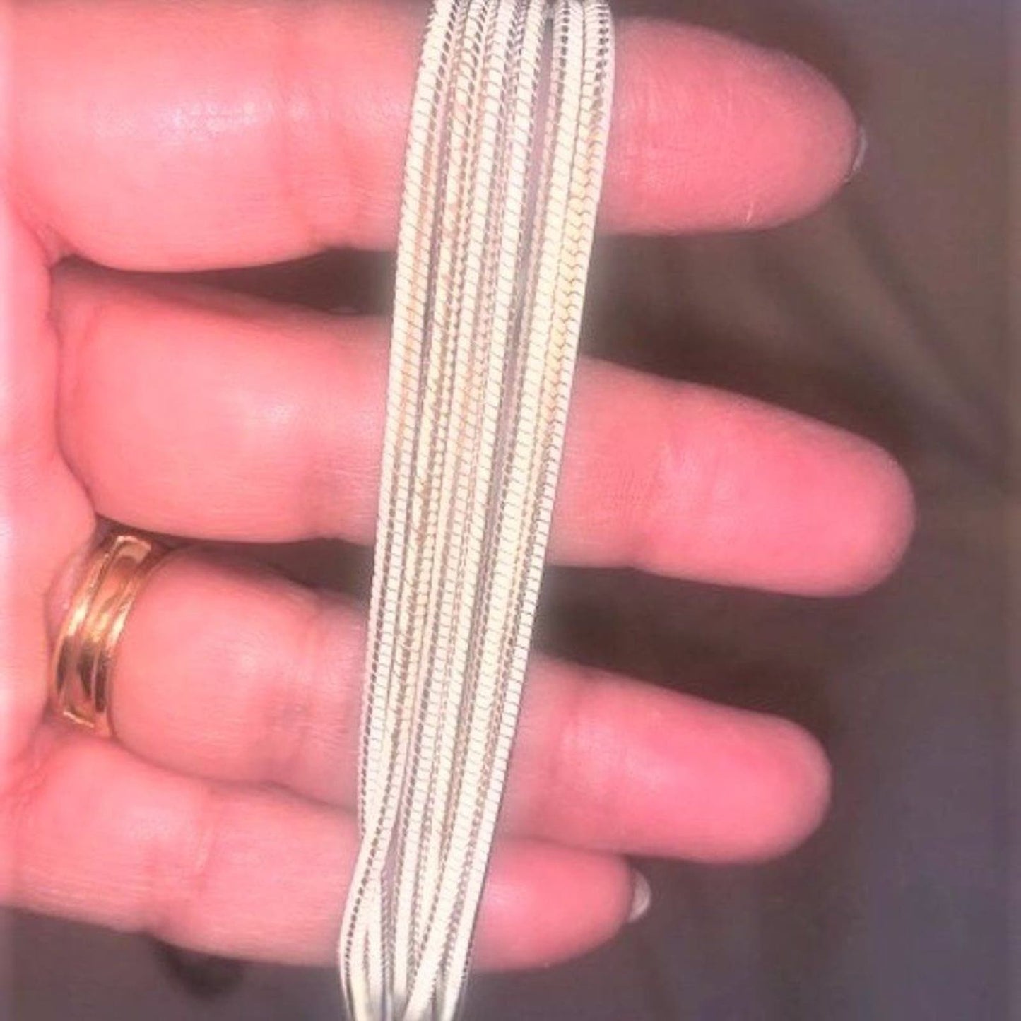 Set 2 Jules Multi-strand "liquid silver" blue/white necklaces