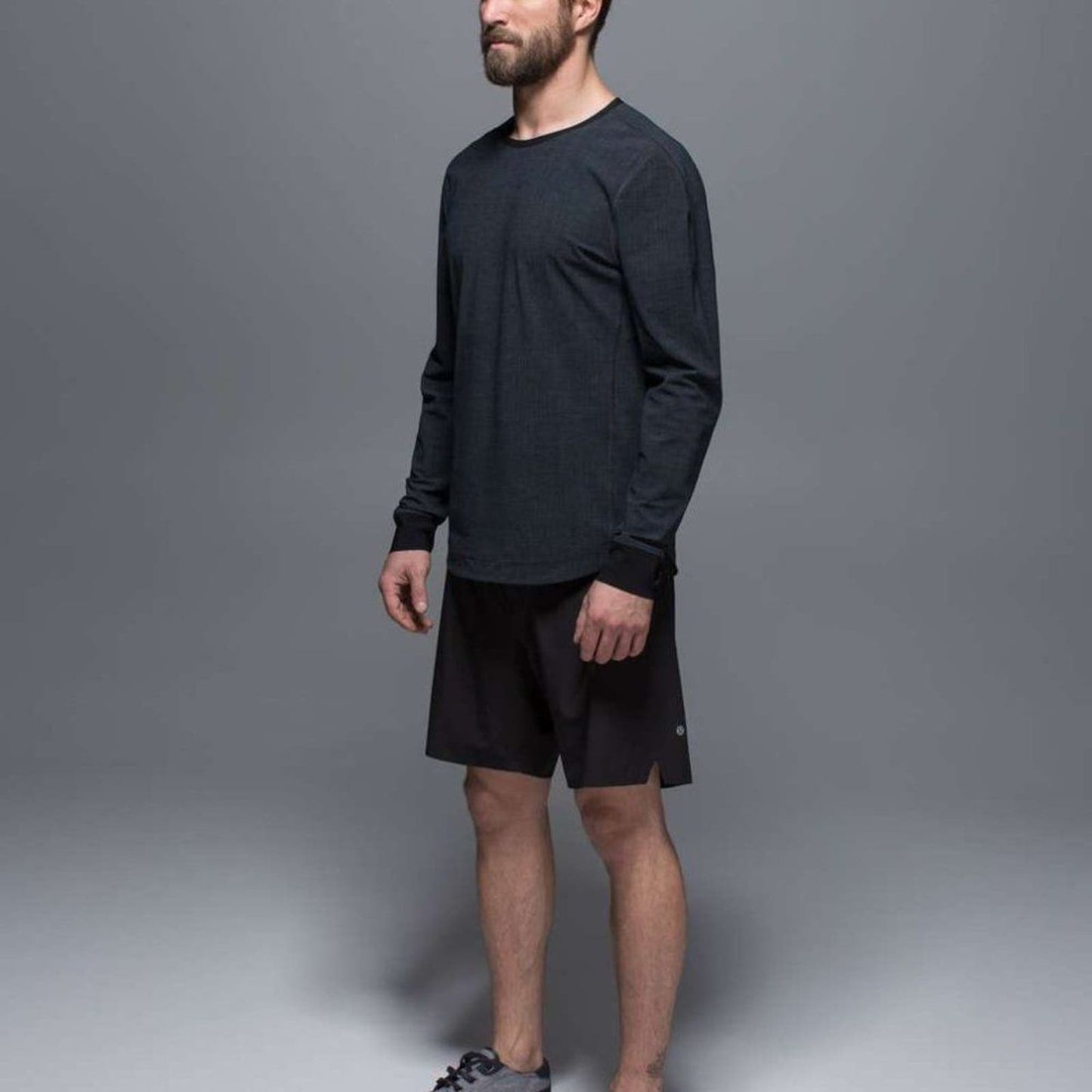 Lululemon Ocean Tech Long Sleeve Scratch That Texture More Deep Coal / Black