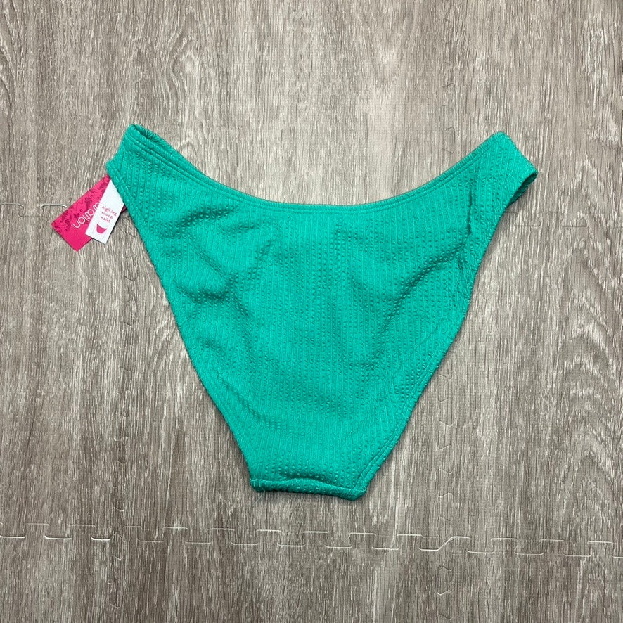 NWT Xhilaration Juniors Green High Leg Bikini Bottom Size Large