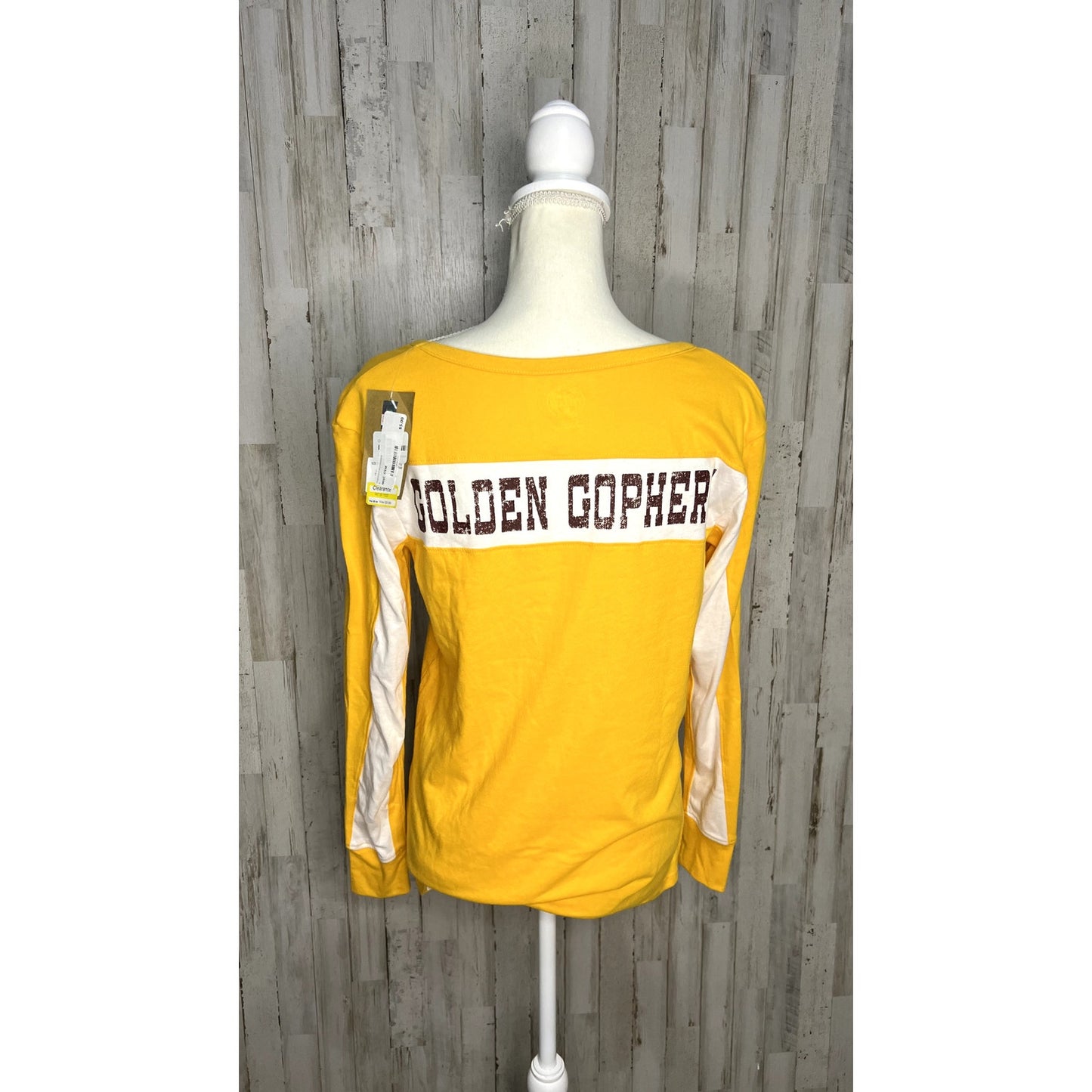 NWT Minnesota Golden Gophers Women's Long Sleeve Yellow T-Shirt Size Small